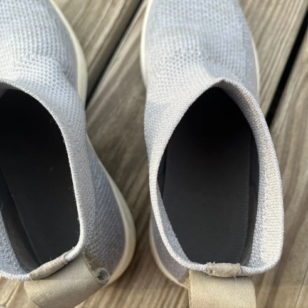 ** Eileen Fisher Gray Sneakers Platform slip on woven knit tenns shoes 5.5